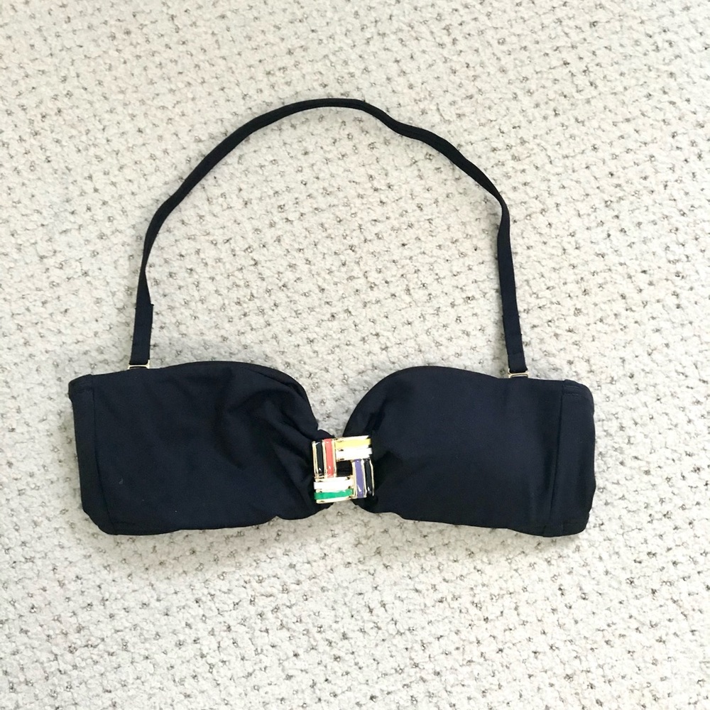 LIKE NEW Victoria's Secret bandeau halter neck bikini top in black